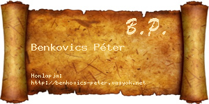 Benkovics Péter névjegykártya